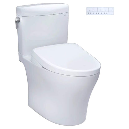 TOTO Aquia IV Cube 1.28 GPF and 0.9 GPF Dynamax Tornado Flush Toilet with Washlet S7A Bidet Seat