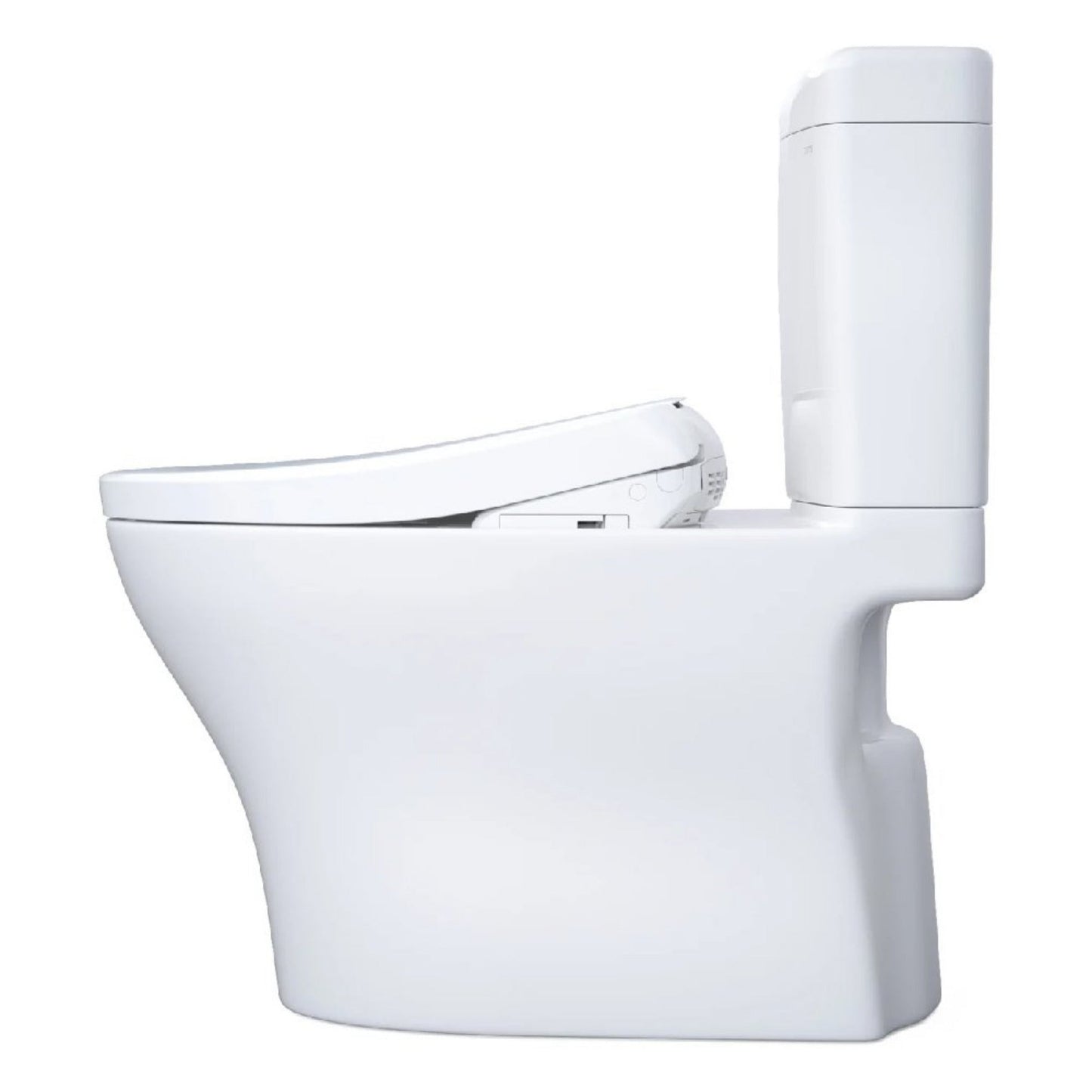 TOTO Aquia IV Cube 1.28 GPF and 0.9 GPF Dynamax Tornado Flush Toilet with Washlet S7A Bidet Seat