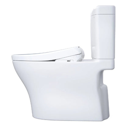 TOTO Aquia IV Cube 1.28 GPF and 0.9 GPF Dynamax Tornado Flush Toilet with Washlet S7A Bidet Seat