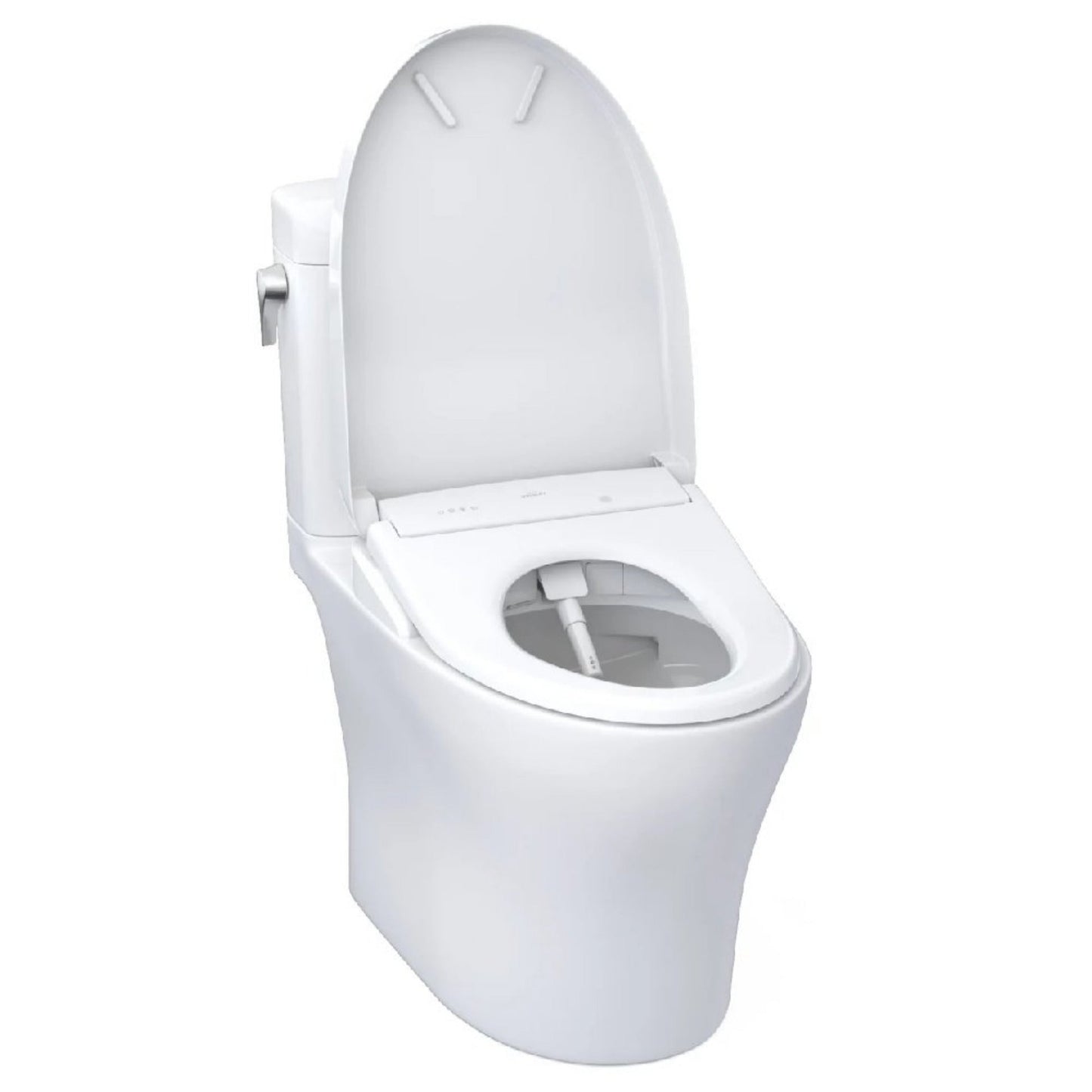 TOTO Aquia IV Cube 1.28 GPF and 0.9 GPF Dynamax Tornado Flush Toilet with Washlet S7A Bidet Seat