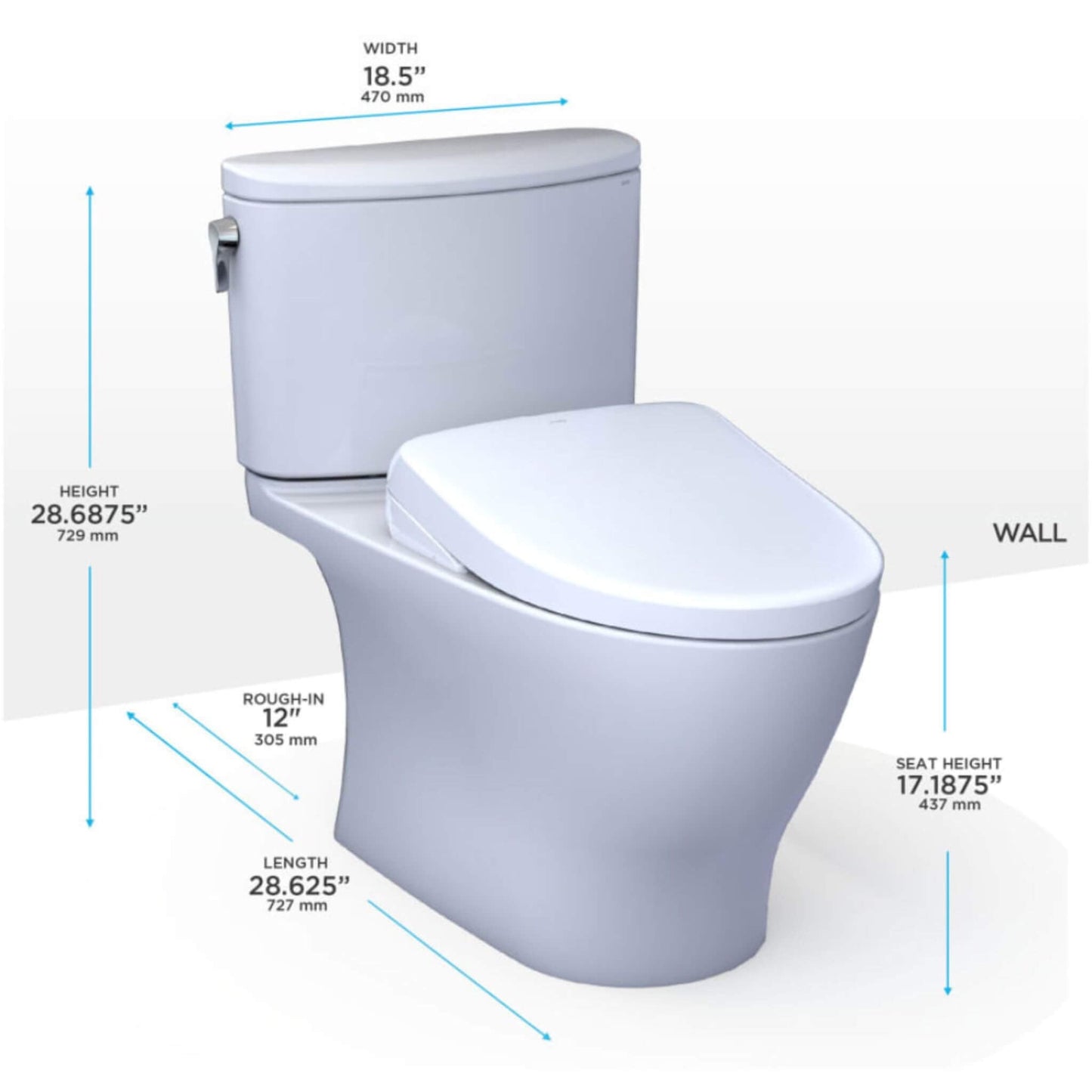 TOTO Nexus 1.28 GPF Elongated Chair Height Toilet with Washlet S7