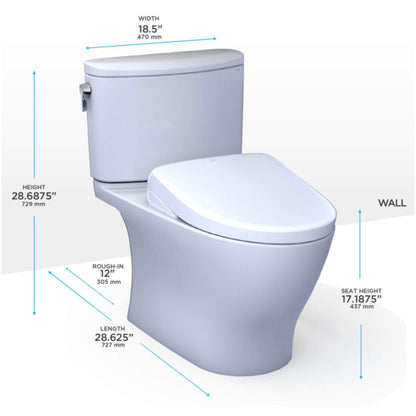 TOTO Nexus 1.28 GPF Elongated Chair Height Toilet with Washlet S7