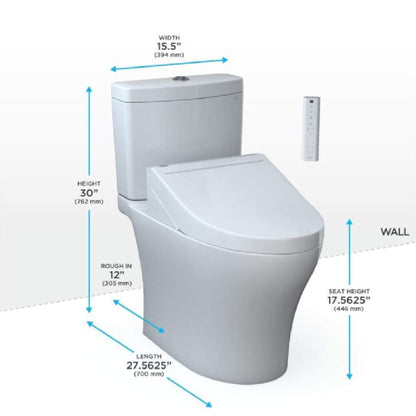 TOTO Aquia IV 1.28 GPF And 0.9 GPF Universal Height Elongated Bidet Seat Toilet