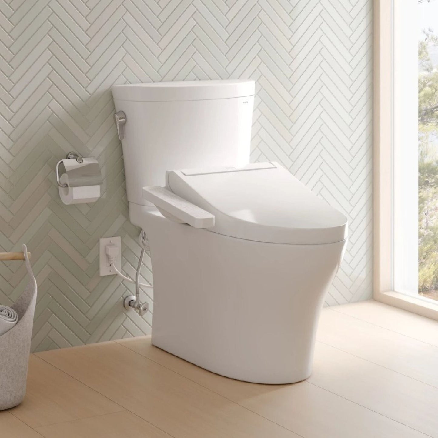 TOTO Aquia IV Arc 1.28 GPF And 0.9 GPF Elongated Toilet with Washlet C2 and Left Hand Lever