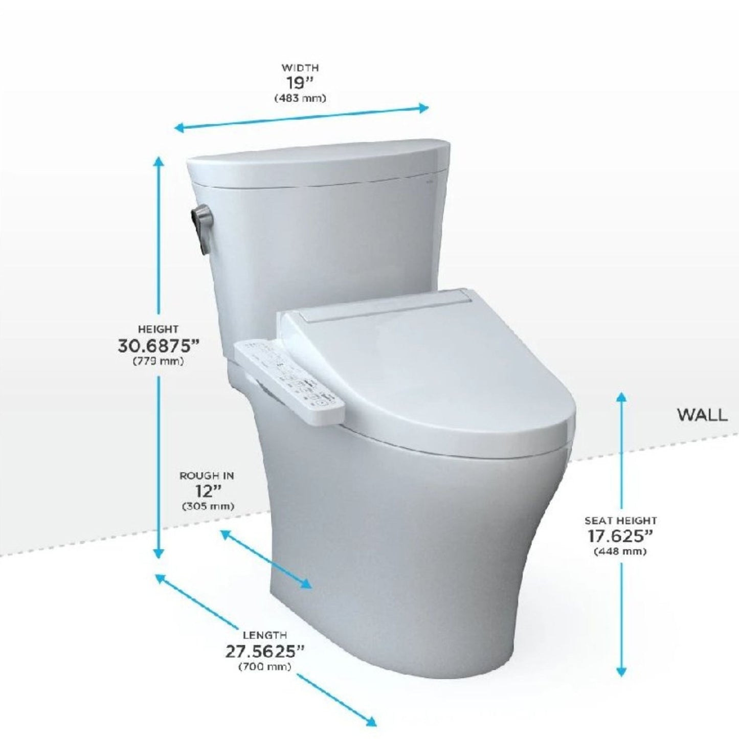 TOTO Aquia IV Arc 1.28 GPF And 0.9 GPF Elongated Toilet with Washlet C2 and Left Hand Lever