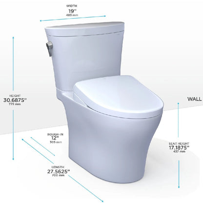 TOTO Aquia IV Arc Dual Flush Universal Height Toilet with S7A Auto Open Bidet Seat