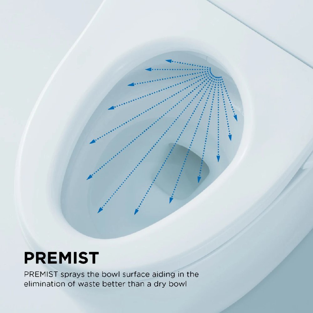 TOTO Drake II 1 GPF Elongated Toilet with Washlet C5 and Left Hand Lever