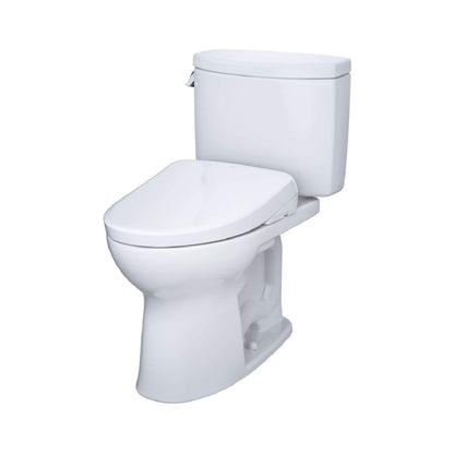 TOTO Drake II 1.28 GPF Elongated Chair Height Toilet with Washlet S7 Bidet Seat