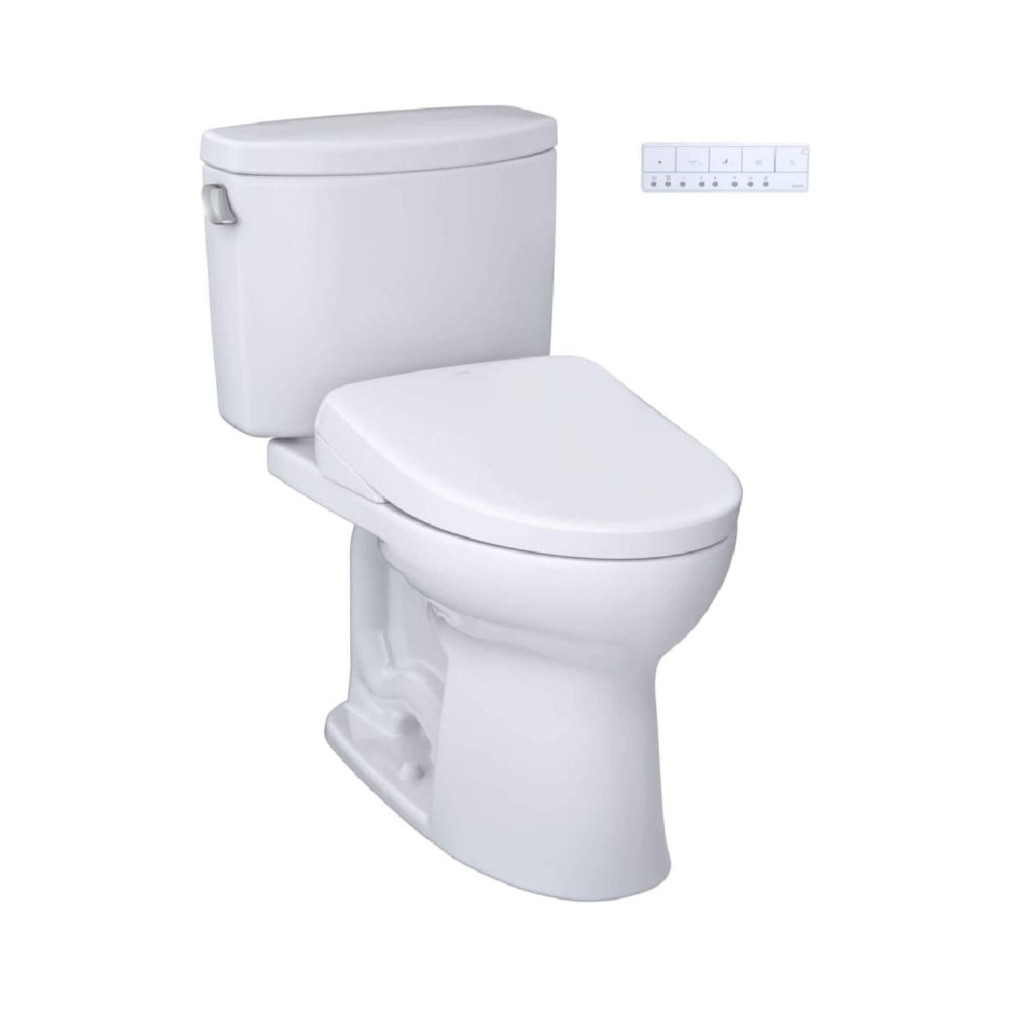 TOTO Drake II 1.28 GPF Elongated Chair Height Toilet with Washlet S7 Bidet Seat