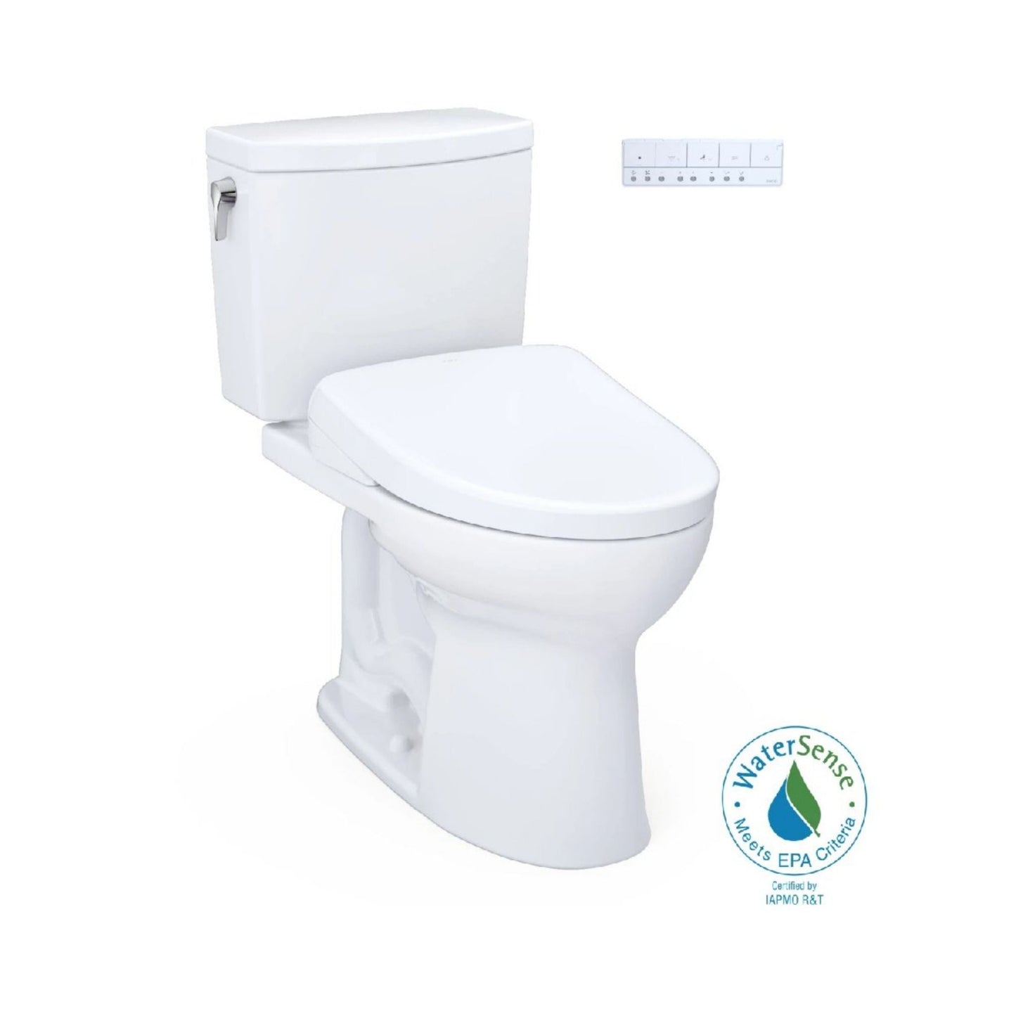 TOTO Drake II 1 GPF Elongated Chair Height Toilet with Washlet S7A Bidet Seat