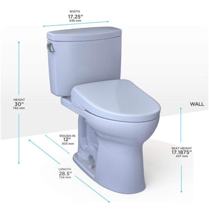 TOTO Drake II 1.28 GPF Chair Height Toilet with S7A Tornado Flush and Night Light