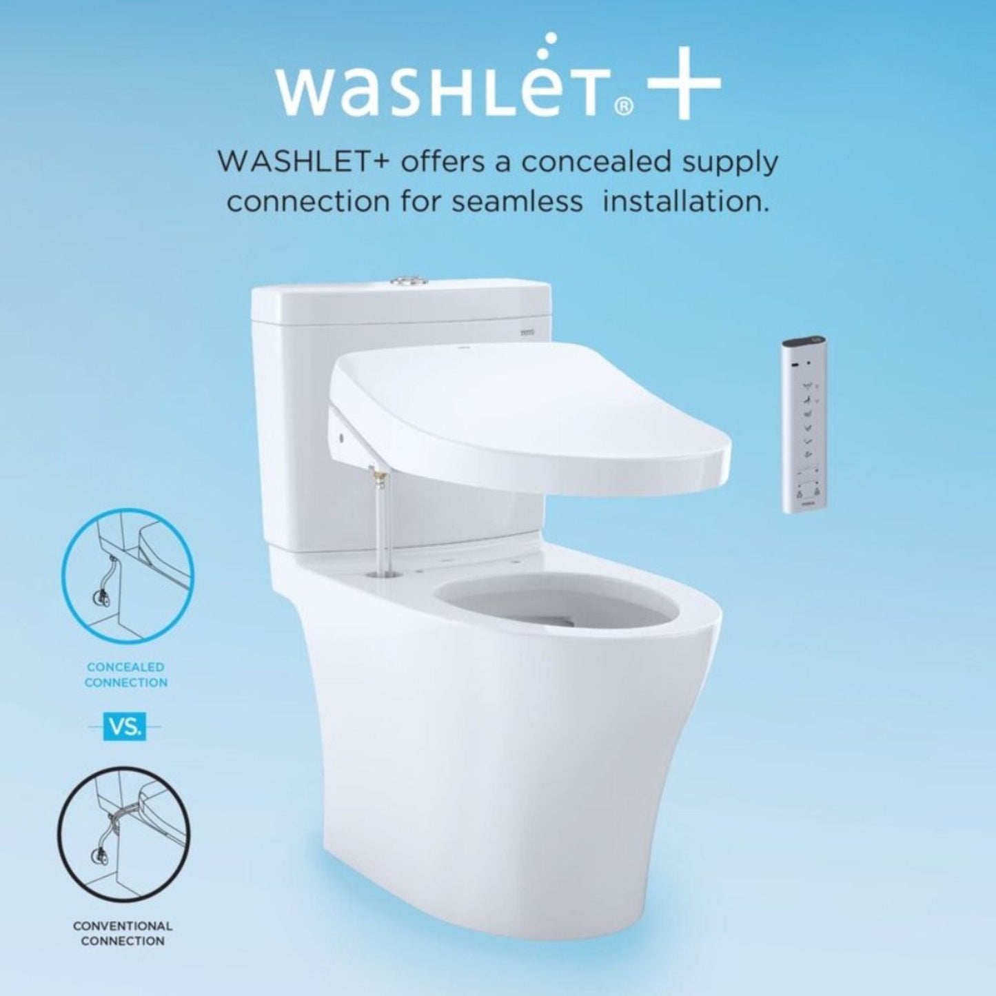 TOTO Vespin II 1.0 GPF Elongated Toiled with Washlet C5 Bidet Seat