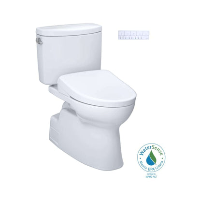 TOTO Vespin II 1.28 GPF Chair Height Elongated Toilet with Washlet+ S7 Bidet Seat
