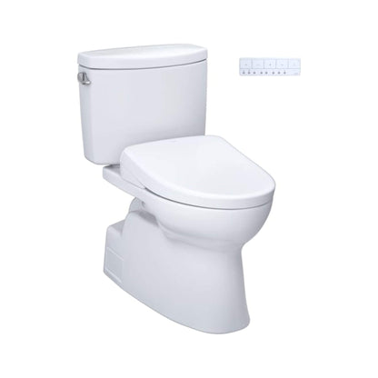 TOTO Vespin II 1.28 GPF Chair Height Elongated Toilet with Washlet+ S7 Bidet Seat