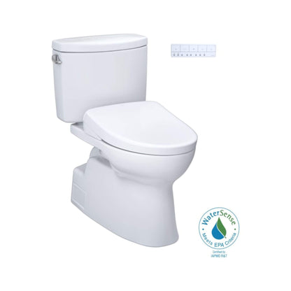 TOTO Vespin II 1.28 GPF Chair Height Elongated Toilet with Washlet+ S7A Auto Open Bidet Seat