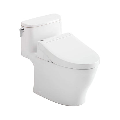 TOTO Nexus 1.28 GPF One Piece Washlet Elongated Toilet with Left Hand Lever and Build In Bidet Heated Seat Function