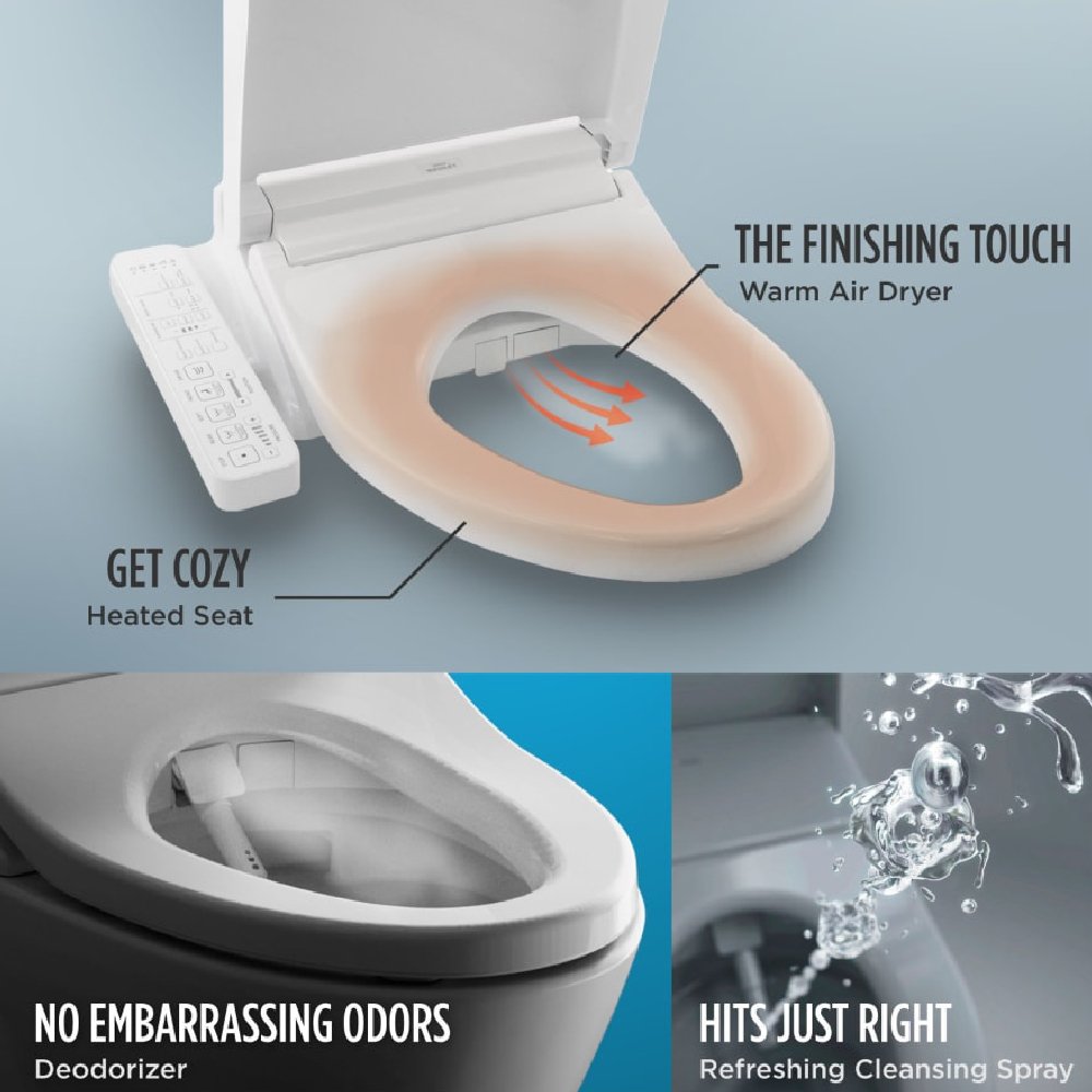 TOTO Drake 1.28 GPF with Washlet C2 Elongated Bidet Toilet and 10" Rough In
