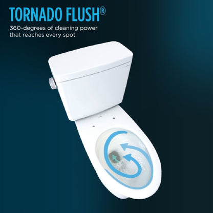 TOTO Drake 1.28 GPF Two Piece Elongated with Left Hand Lever and Washlet C2 Bidet Seat