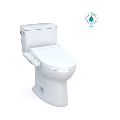 TOTO Drake 1.28 GPF Two Piece Elongated with Left Hand Lever and Washlet C2 Bidet Seat