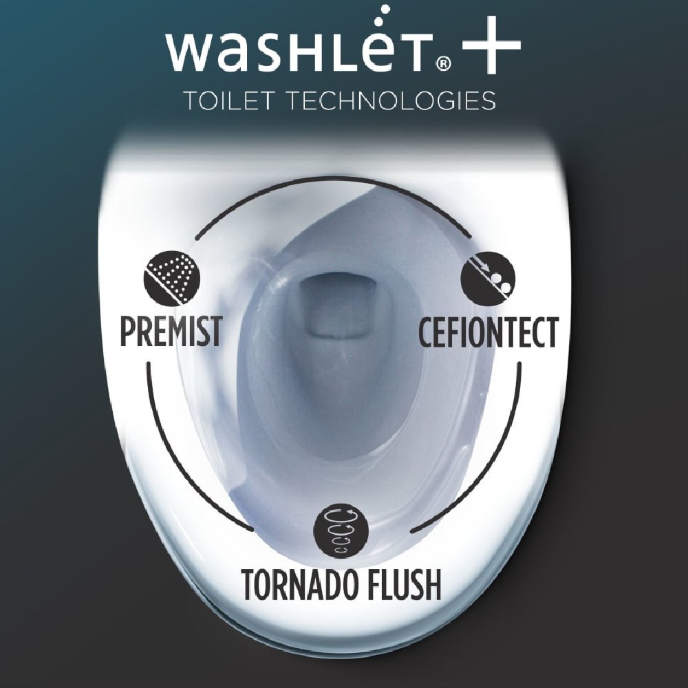 TOTO Drake Washlet C2 with 1.6 GPF Universal Height Elongated Toilet