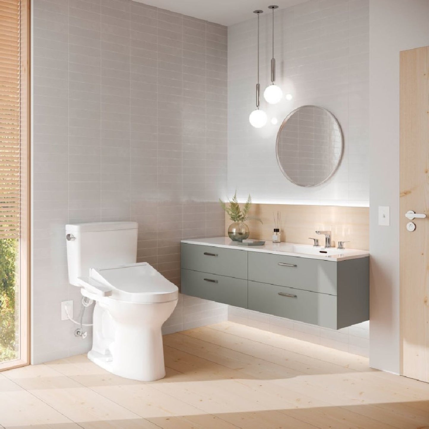 TOTO Drake 1.6 GPF and Washlet C2 with Left Hand Lever Elongated Bidet Toilet