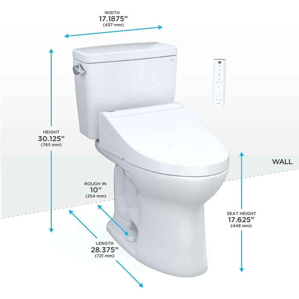 TOTO Drake C5 Bidet Seat with 1.6 GPF Tornado Flush