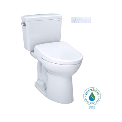 TOTO Drake 1.28 GPF Two Piece Washlet Elongated Toilet Seat with S7 Heated Bidet Seat and EWater+