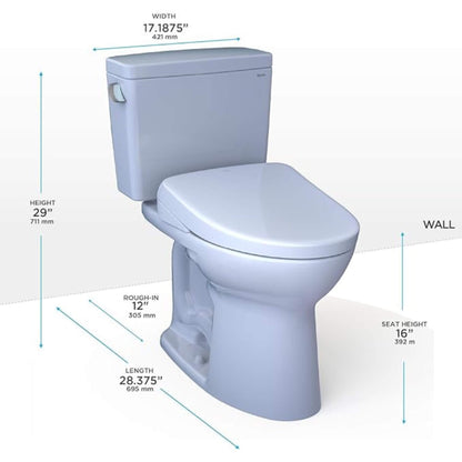 TOTO Drake Washlet S7 Bidet Seat with 1.28 GPF Elongated Toilet