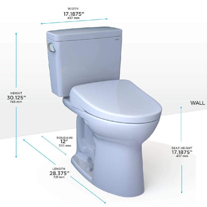 TOTO Drake 1.6 GPF Elongated Chair Height Ewater Toilet with Washlet S7A Auto Flush