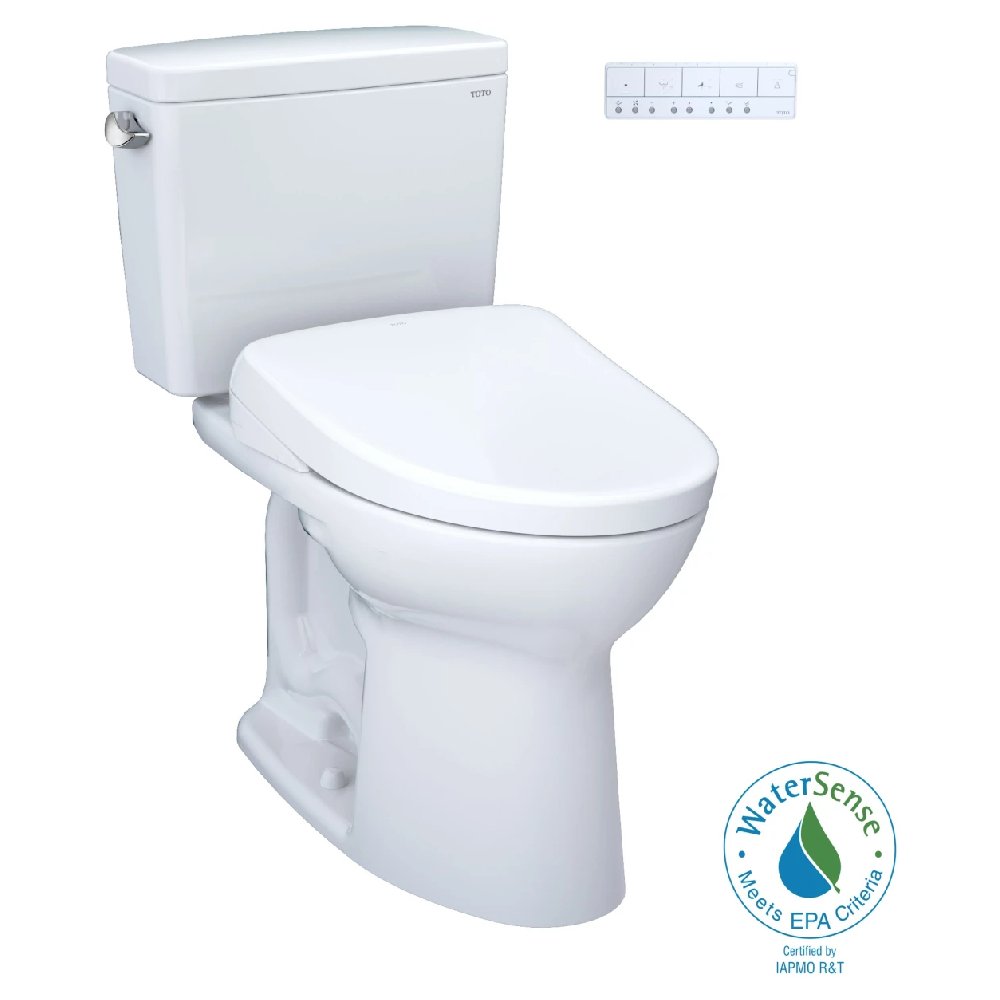 TOTO Drake 1.6 GPF Elongated Chair Height Ewater Toilet with Washlet S7A Auto Flush