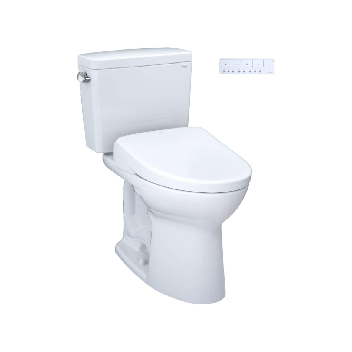 TOTO Drake 1.28 GPF Elongated Chair Height Toilet W/ Washlet S7A Auto Heated Bidet Seat & EWater+ Technlogy