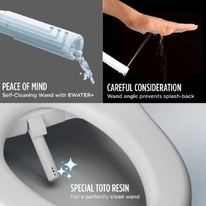TOTO Drake 1.28 GPF Elongated Chair Height Toilet W/ Washlet S7A Auto Heated Bidet Seat & EWater+ Technlogy
