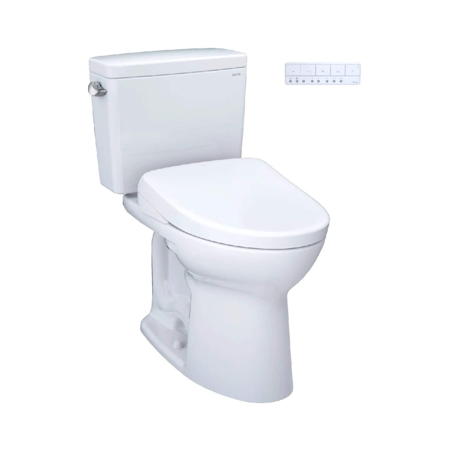 TOTO Drake 1.28 GPF Universal Height Toilet with S7A Auto Open Bidet Seat and Auto Flush