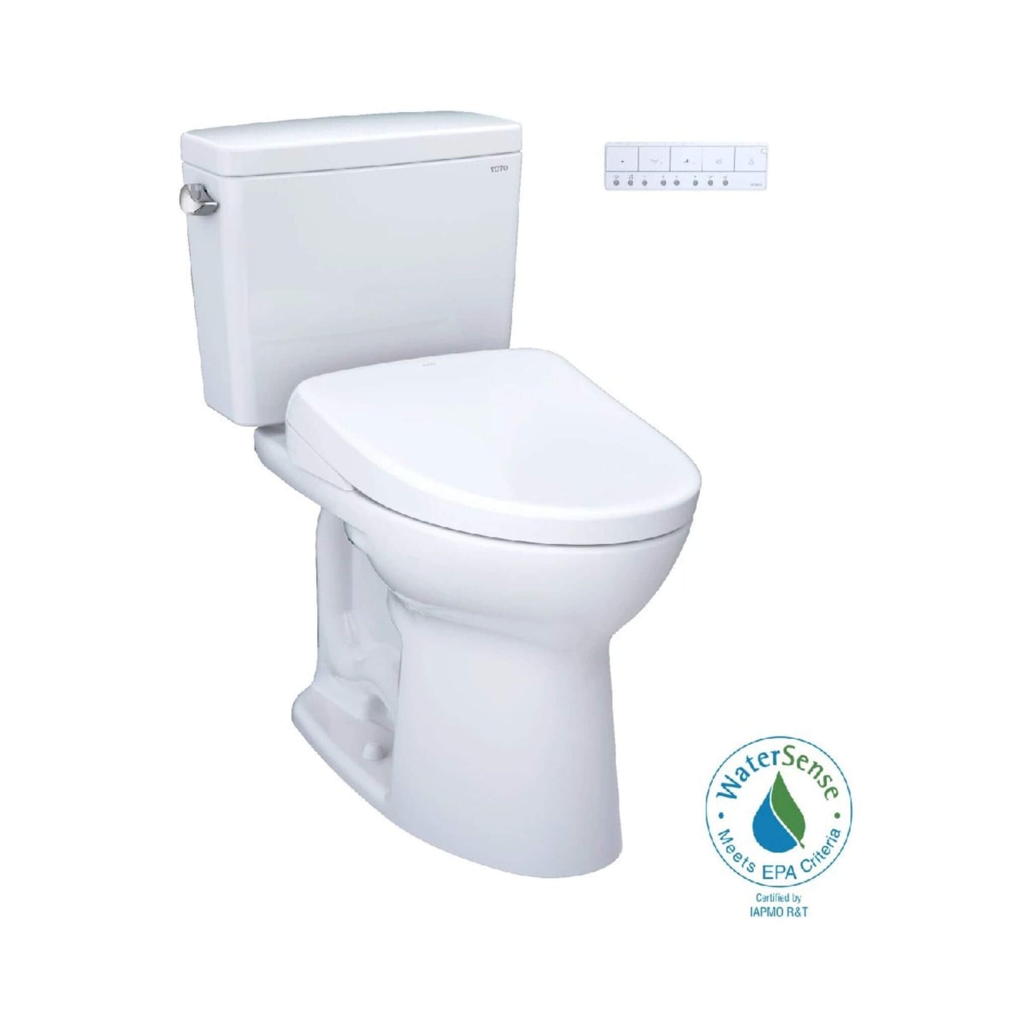 TOTO Drake 1.28 GPF Universal Height Toilet with S7A Auto Open Bidet Seat and Auto Flush