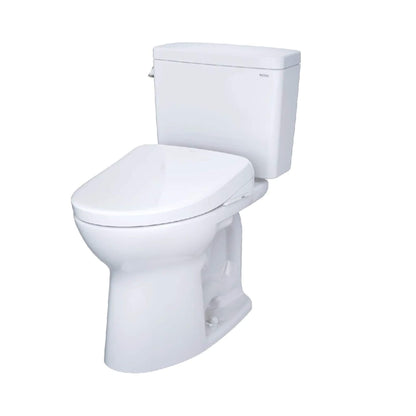 TOTO Drake 1.28 GPF Universal Height Toilet 10-Inch Rough In with Washlet S7 Bidet Seat