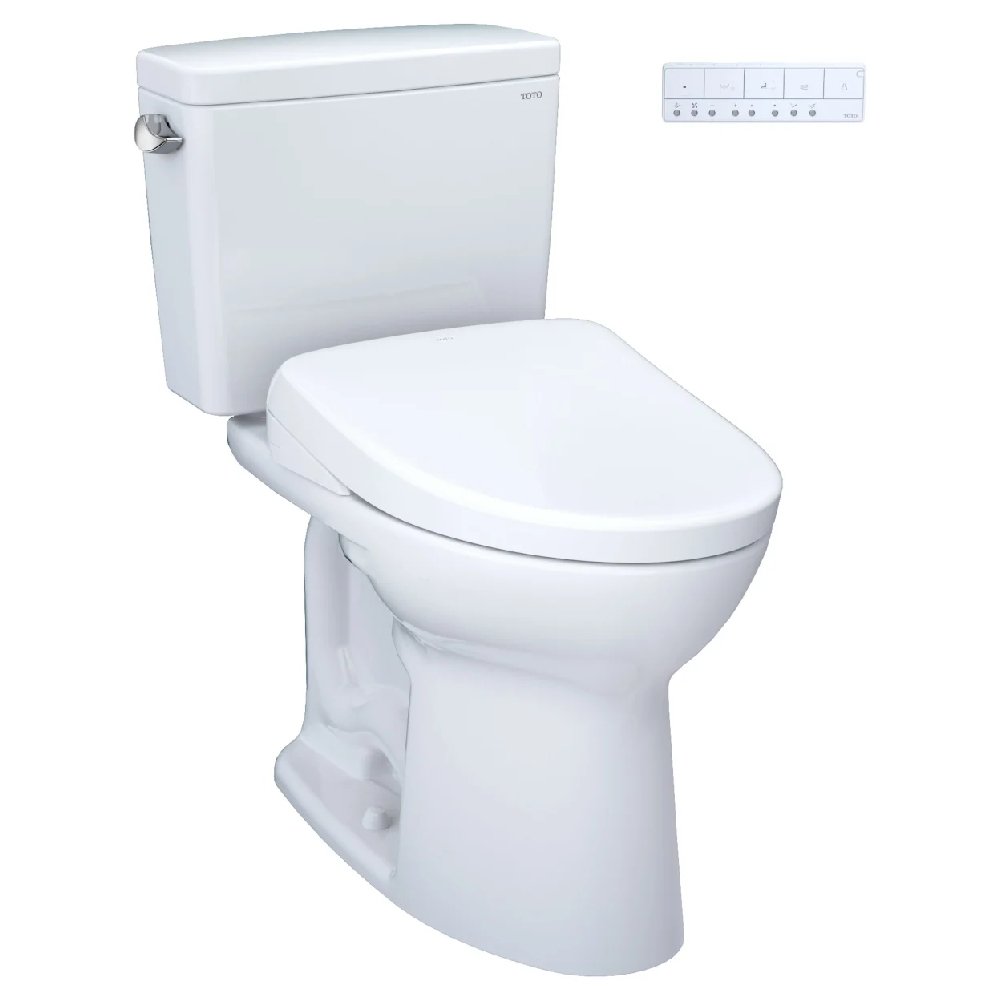 TOTO Drake 1.6 GPF Elongated Toilet with S7A Auto Open Bidet Seat and EWater