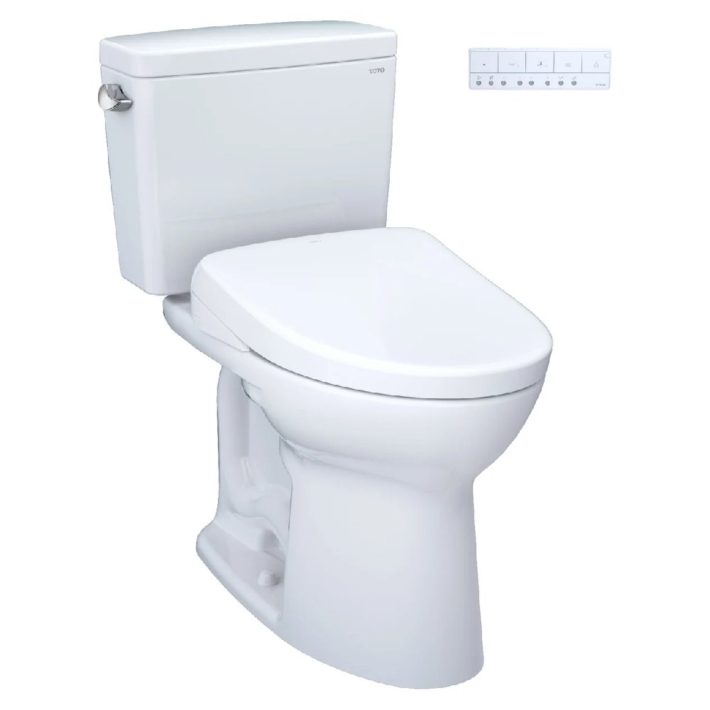 TOTO Drake 1.6 GPF Universal Height Toilet with Washlet S7A Auto Open Bidet Seat