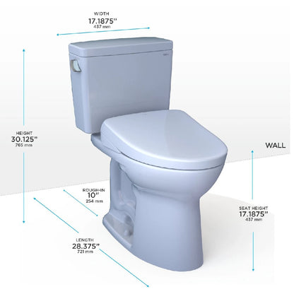 TOTO Drake 1.6 GPF Universal Height Toilet with Washlet S7A Auto Open Bidet Seat