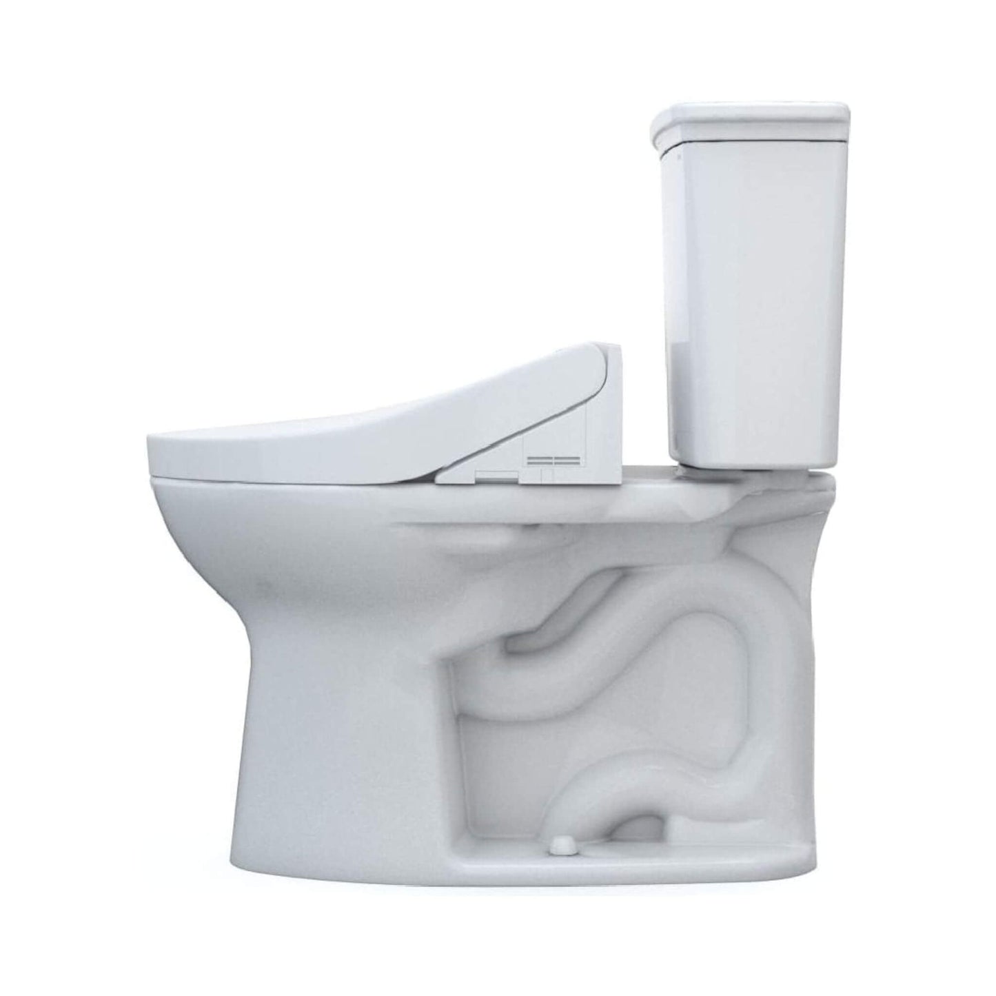 TOTO Drake Transitional Washlet C2 and 1.28 GPF Elongated Chair Height Toilet with Left Hand Lever