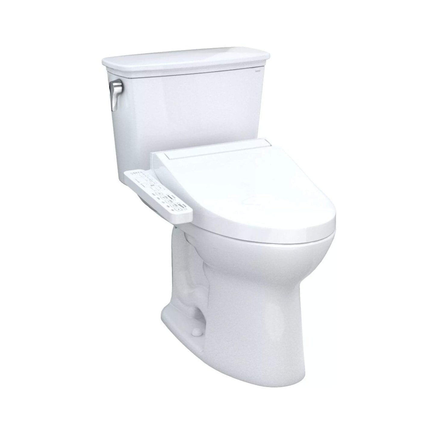 TOTO Drake Transitional Washlet C2 and 1.28 GPF Elongated Chair Height Toilet with Left Hand Lever