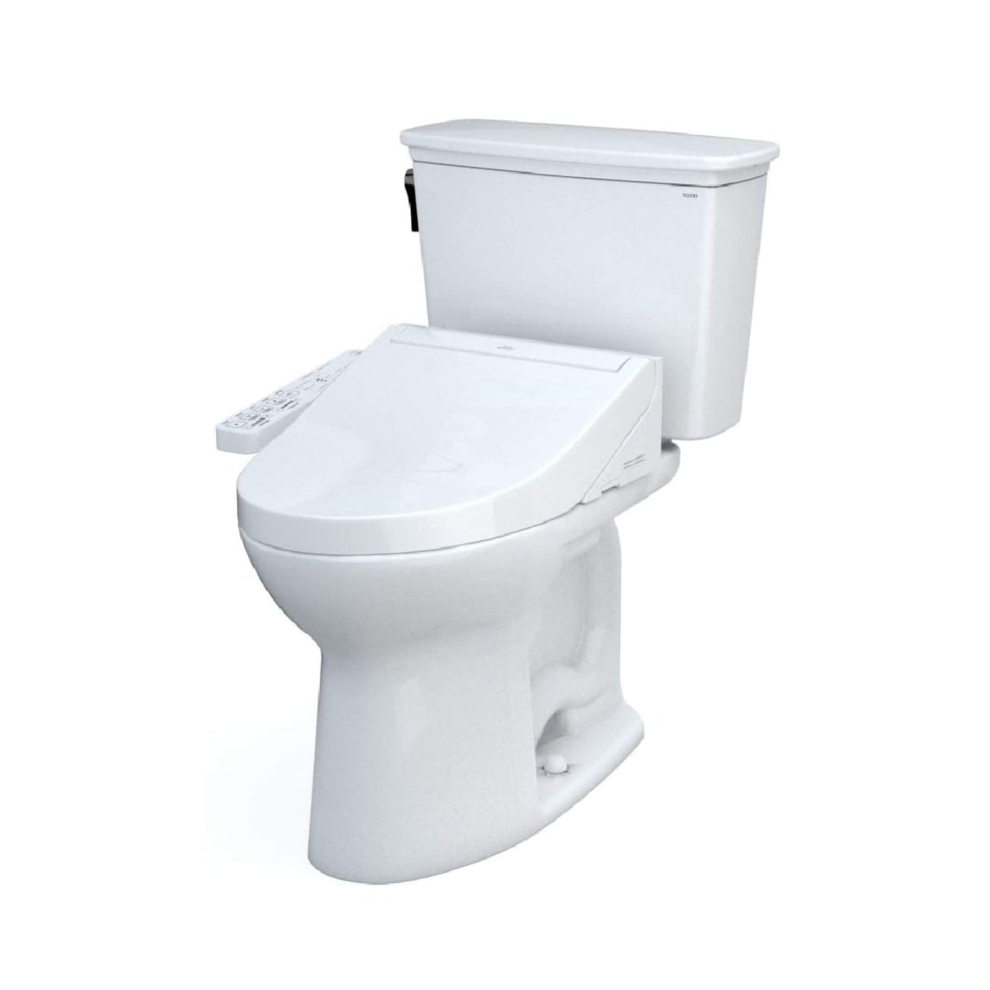 TOTO Drake Transitional Washlet C2 and 1.28 GPF Elongated Chair Height Toilet with Left Hand Lever