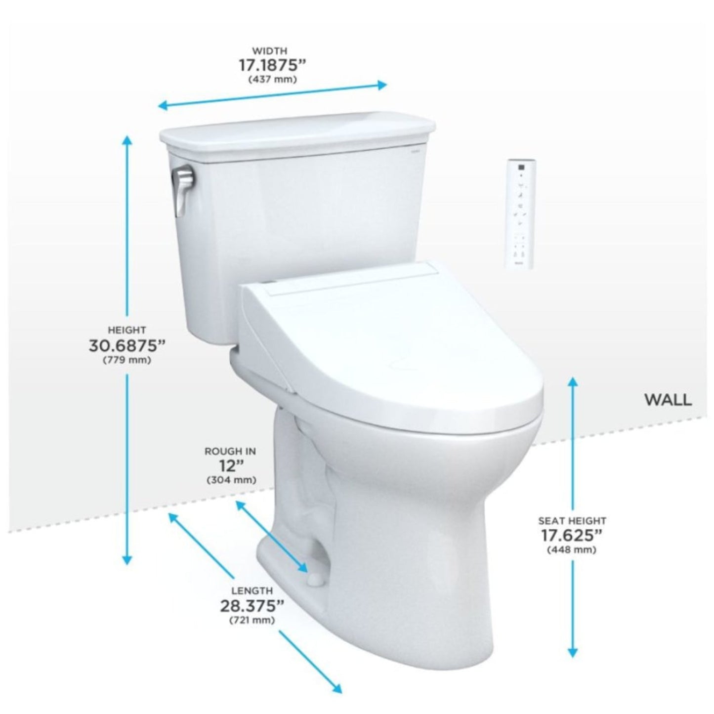 TOTO Drake Transitional Washlet C5 Bidet Seat with 1.28 GPF Universal Height Toilet