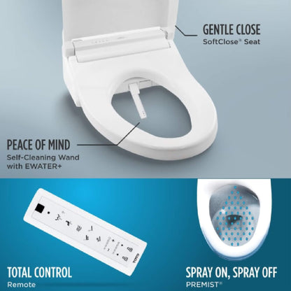 TOTO Drake Washlet C5 with 1.28 GPF Elongated Bidet Toilet with Left Hand Lever