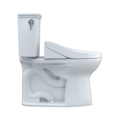TOTO Drake C5 Bidet Seat with 1.28 GPF Elongated Toilet Left Hand Lever
