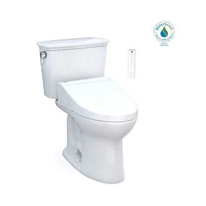 TOTO Drake C5 Bidet Seat with 1.28 GPF Elongated Toilet Left Hand Lever