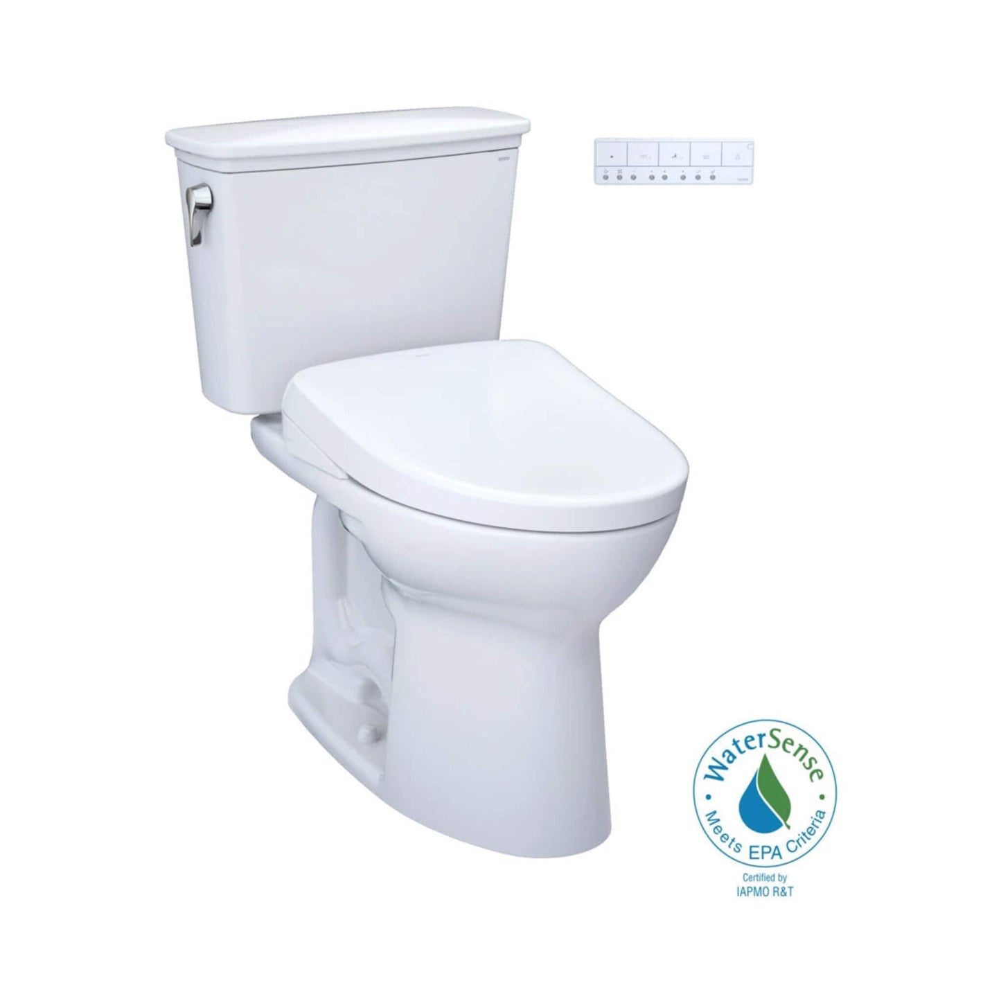 TOTO Drake 1.28 GPF Elongated Chair Height Toilet Seat with Transitional Washlet S7