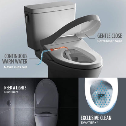 TOTO Drake 1.28 GPF Tornado Flush Washlet Toilet with S7 Bidet Seat