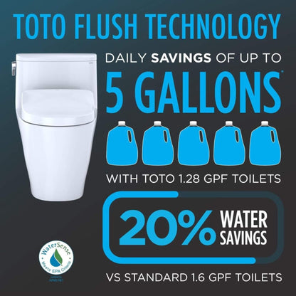 TOTO Drake 1.28 GPF Tornado Flush Washlet Toilet with S7 Bidet Seat