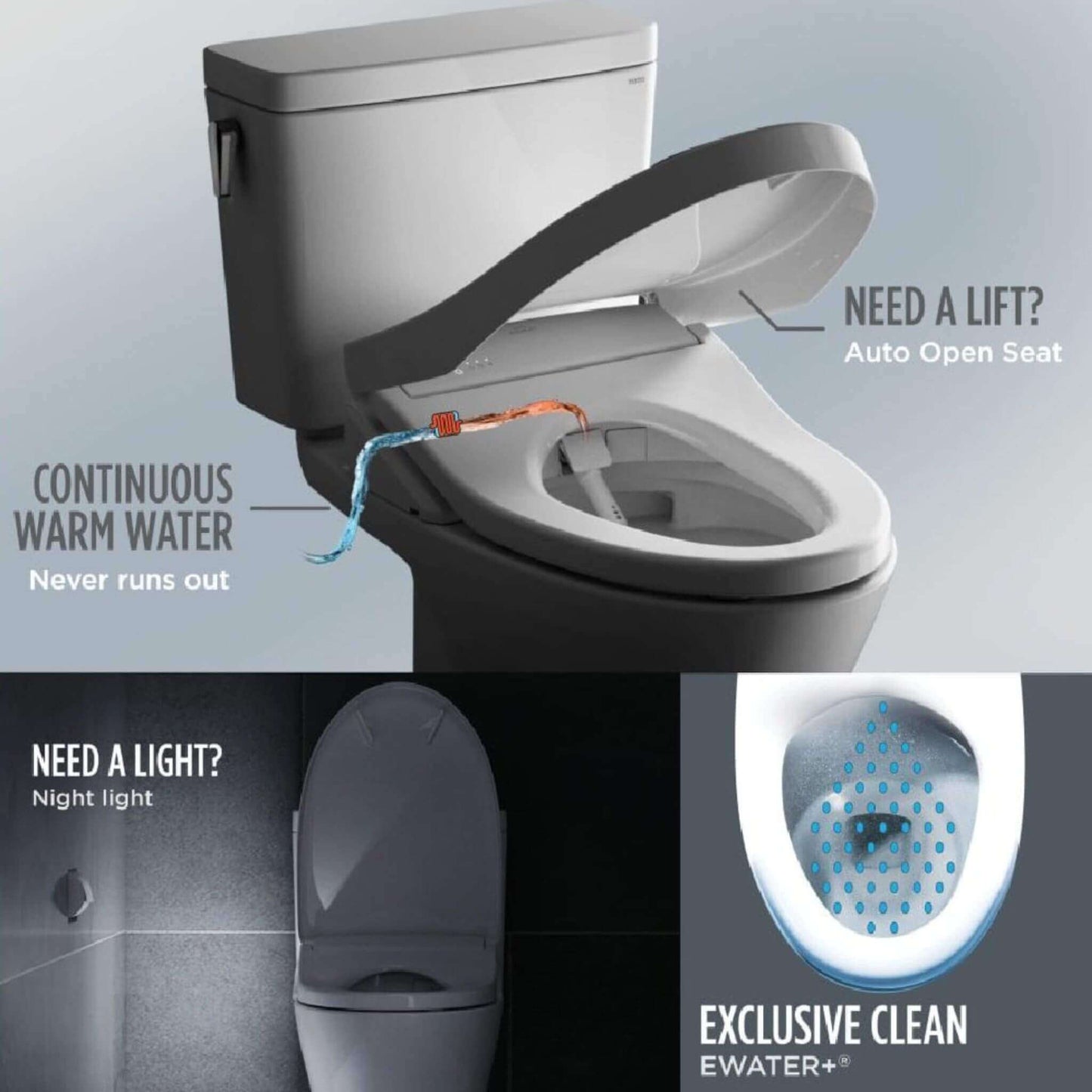 TOTO Drake 1.28 GPF Elongated Chair Height Toilet Seat with Transitional Washlet S7A