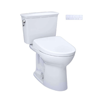 TOTO Drake 1.28 GPF Elongated Chair Height Toilet Seat with Transitional Washlet S7A